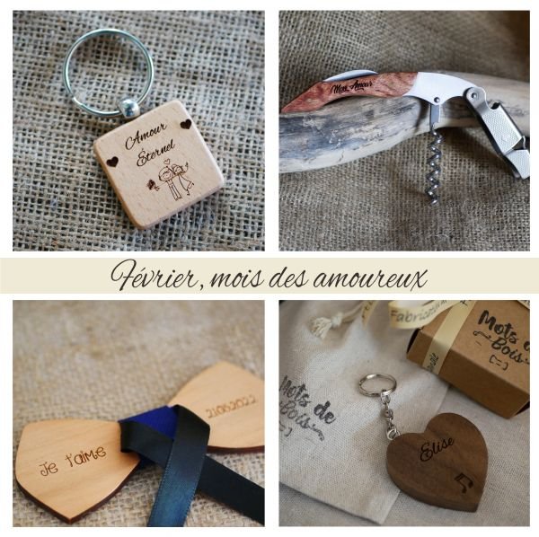 gepersonaliseerde houten accessoires voor geliefden