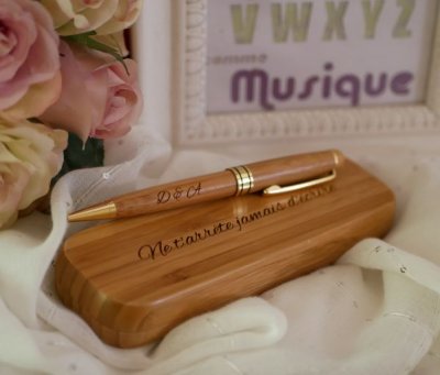 Houten pen en doosje op maat
