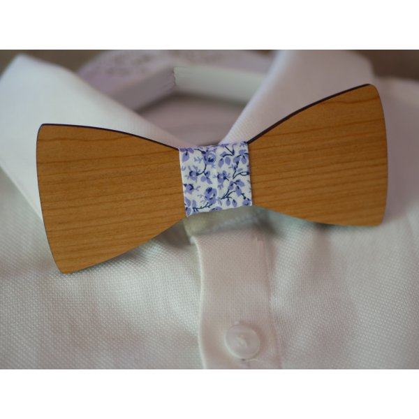 Klassieke vlinderdas geverfd linnen Liberty lint blauw parma