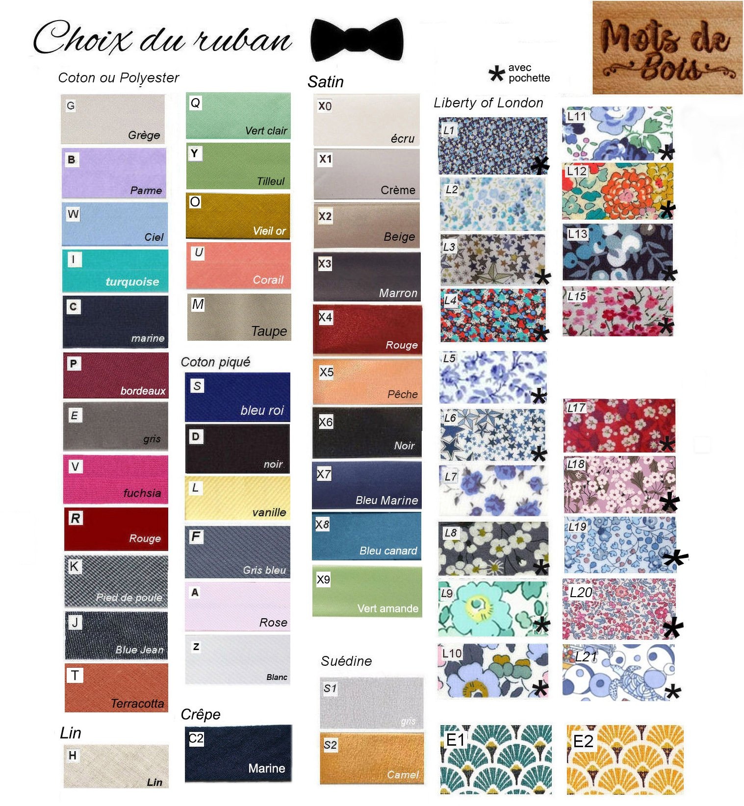 kleuren linten voor houten strikjes