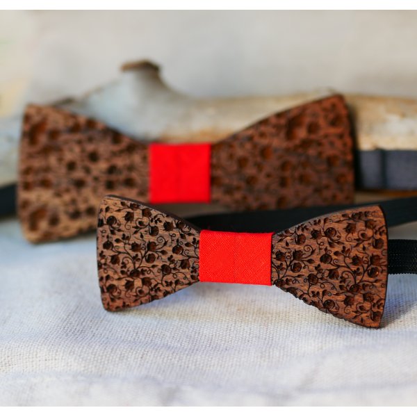 Rood lint strikjes vader en zoon