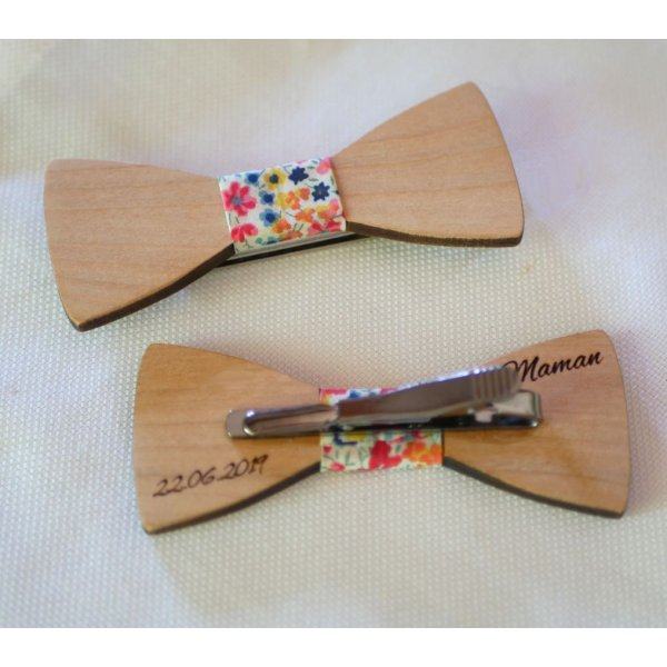 Houten strik met Liberty en houten lint, aanpasbaar