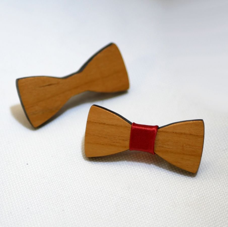 Houten strikje Miniatuur strikje met lint