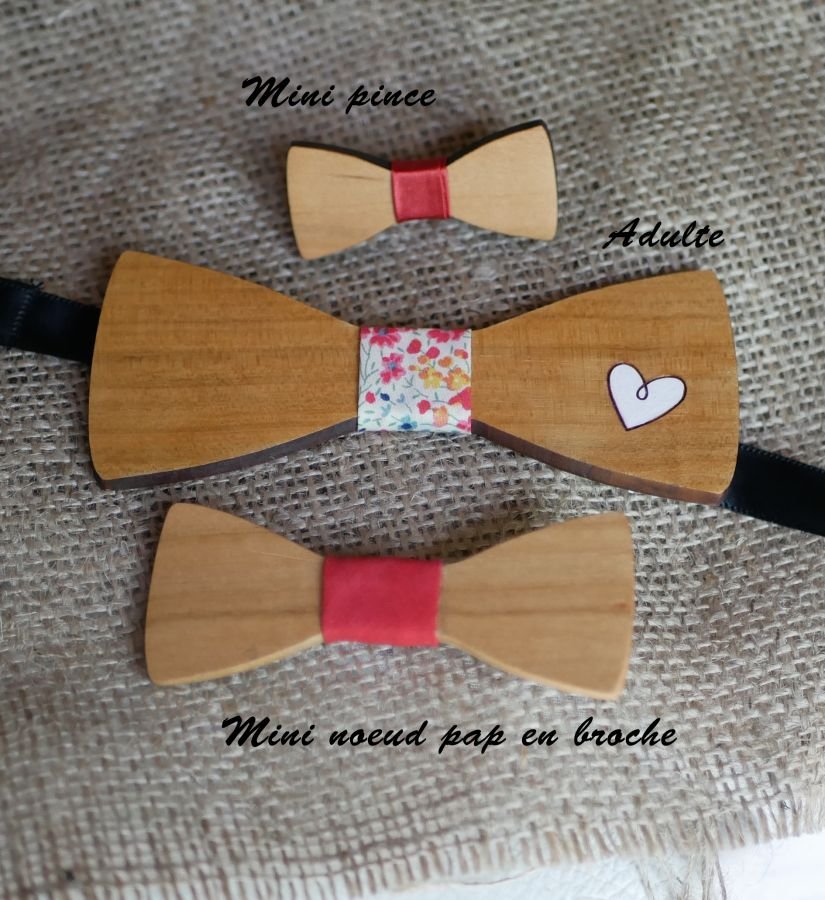 Houten strikje Miniatuur strikje met lint