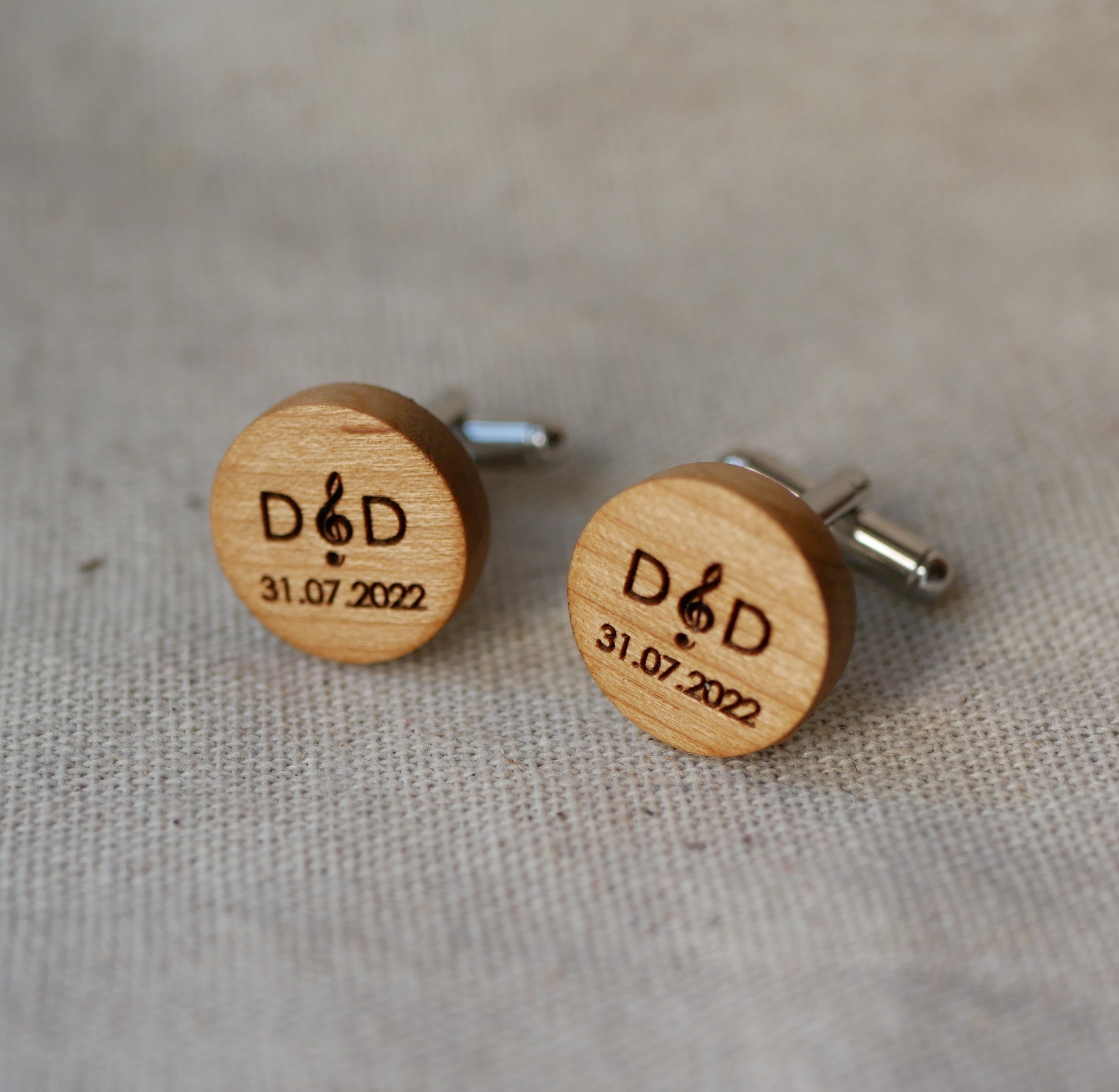 Ronde houten manchetknopen om te personaliseren 18mm