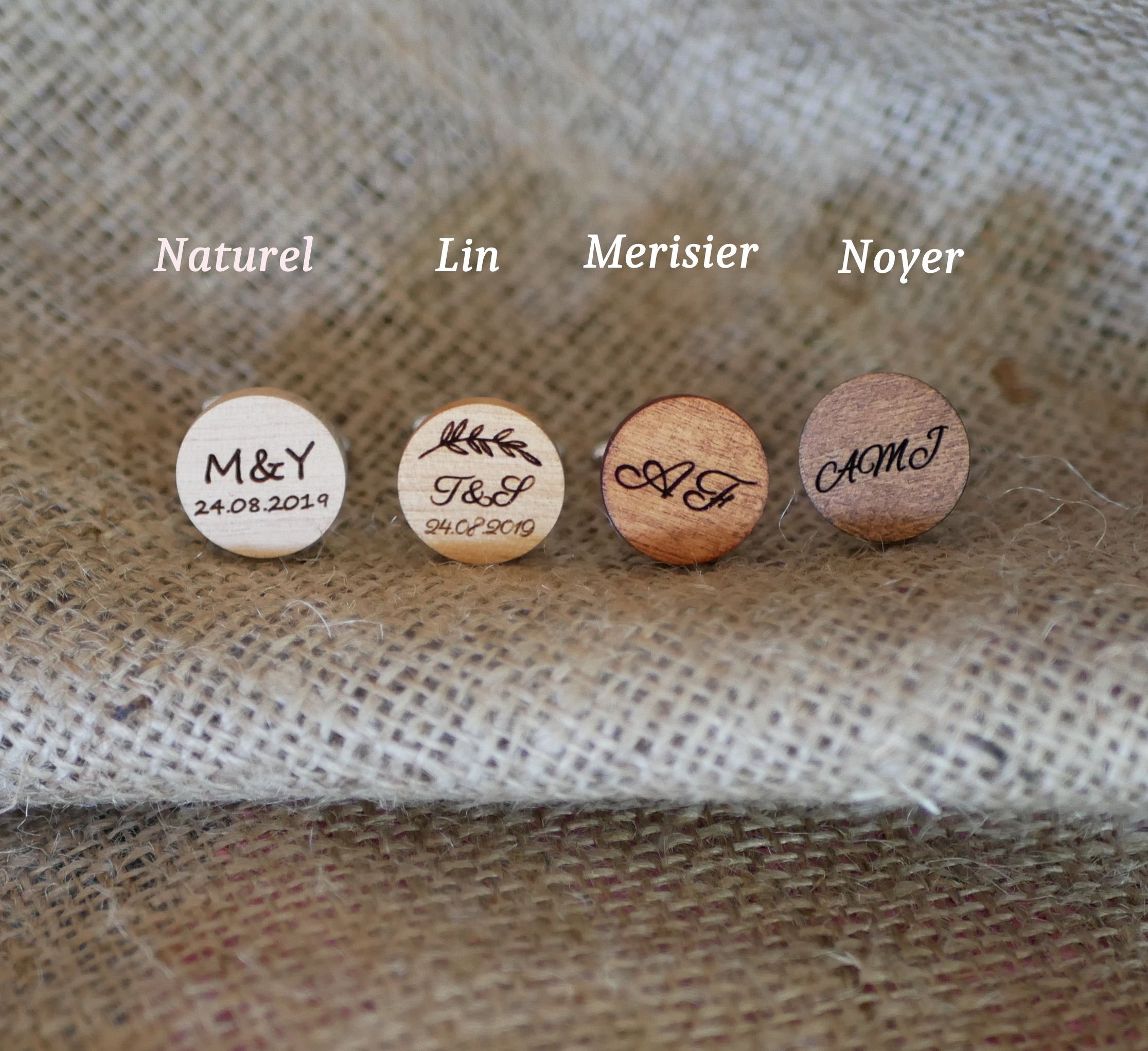 Houten manchetknopen in antiek koper 16 mm, aanpasbaar