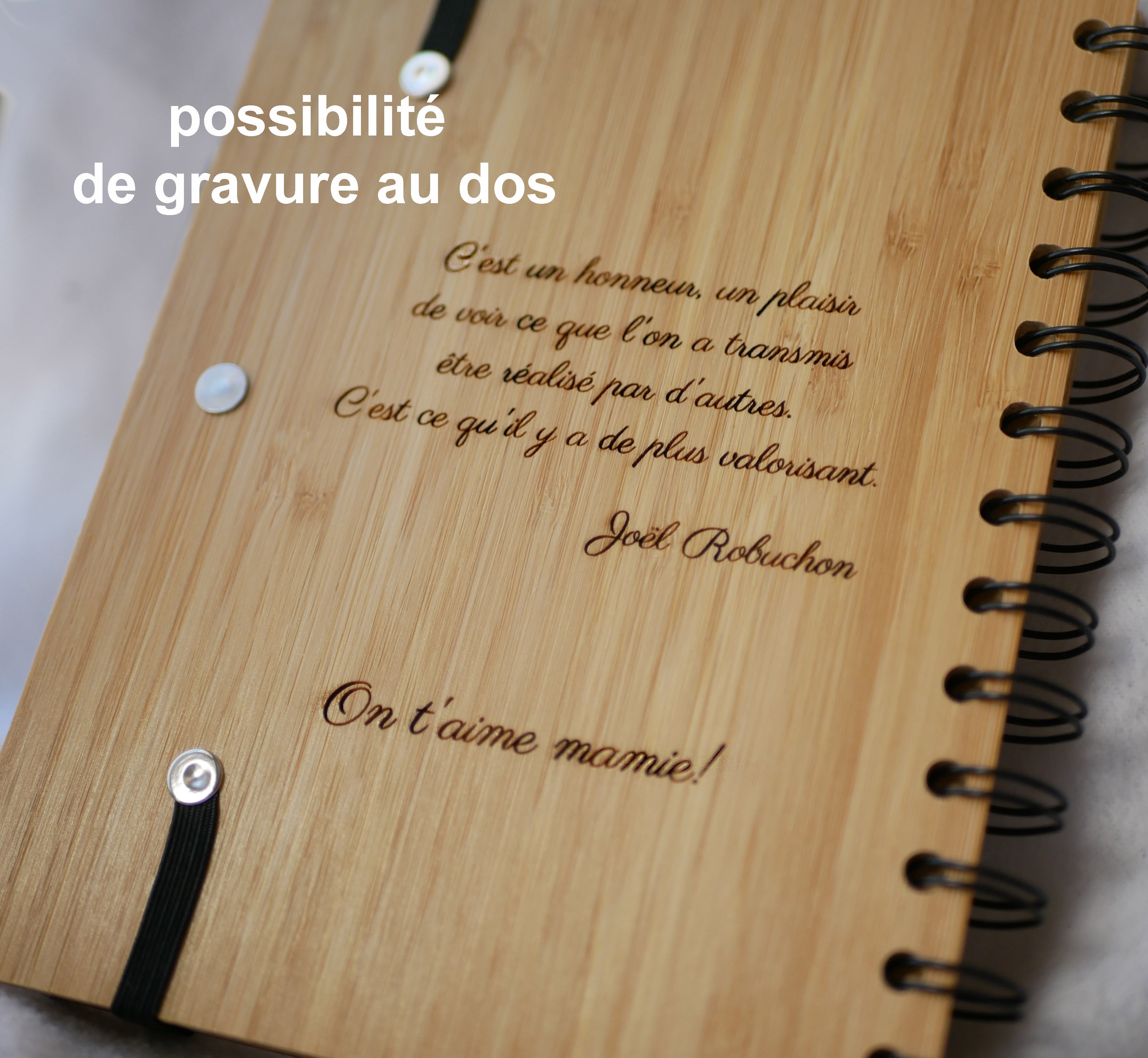 Houten notitieboekje Keukenrecepten om te personaliseren