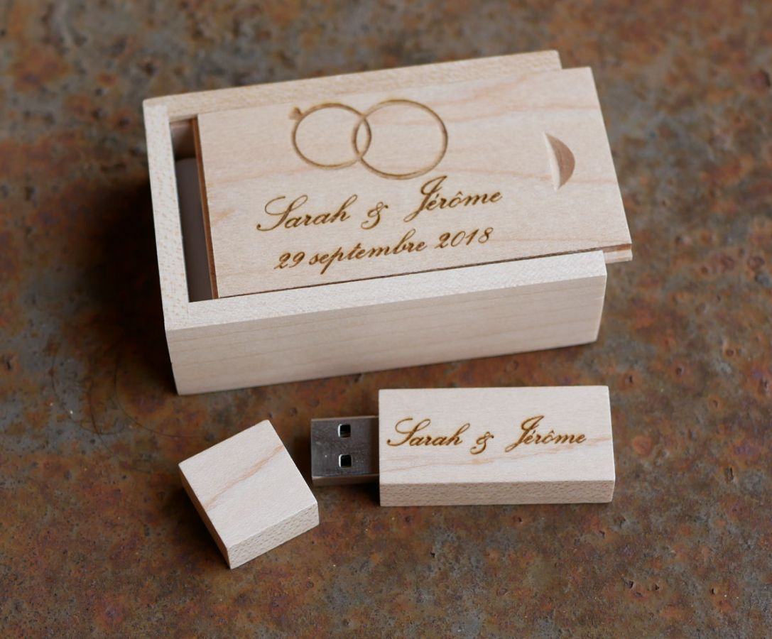 32GB Usb-stick in een maple box om te personaliseren