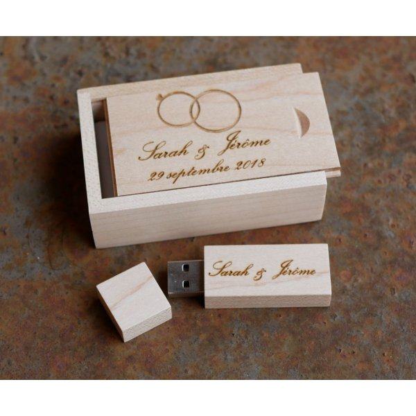 32GB Usb-stick in een maple box om te personaliseren