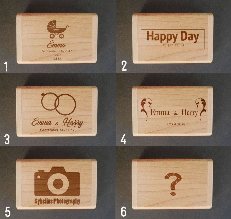Walnoot hout 3.0 USB flash drive en case, 32 GB, aanpasbaar
