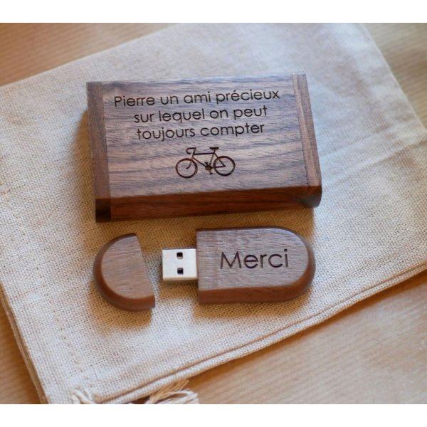 Walnoot hout 3.0 USB flash drive en case, 32 GB, aanpasbaar