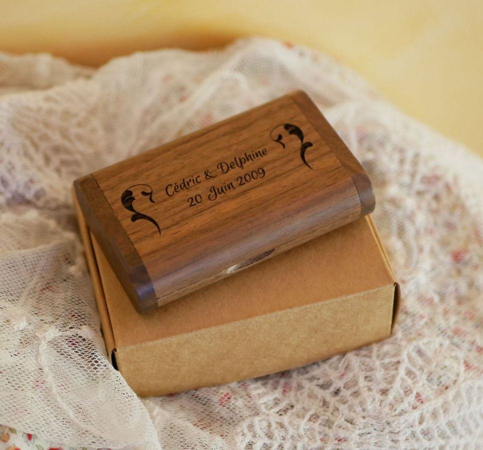 Walnoot hout 3.0 USB flash drive en case, 32 GB, aanpasbaar