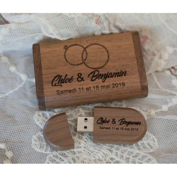 Walnoot hout 3.0 USB flash drive en case, 32 GB, aanpasbaar
