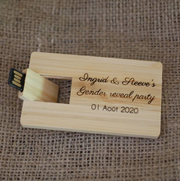 32 GB USB-sleutel Bamboe houten kaart te personaliseren door gravure