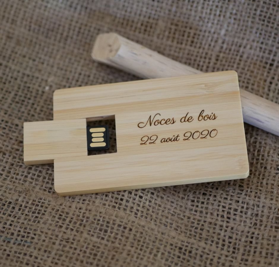 32 GB USB-sleutel Bamboe houten kaart te personaliseren door gravure