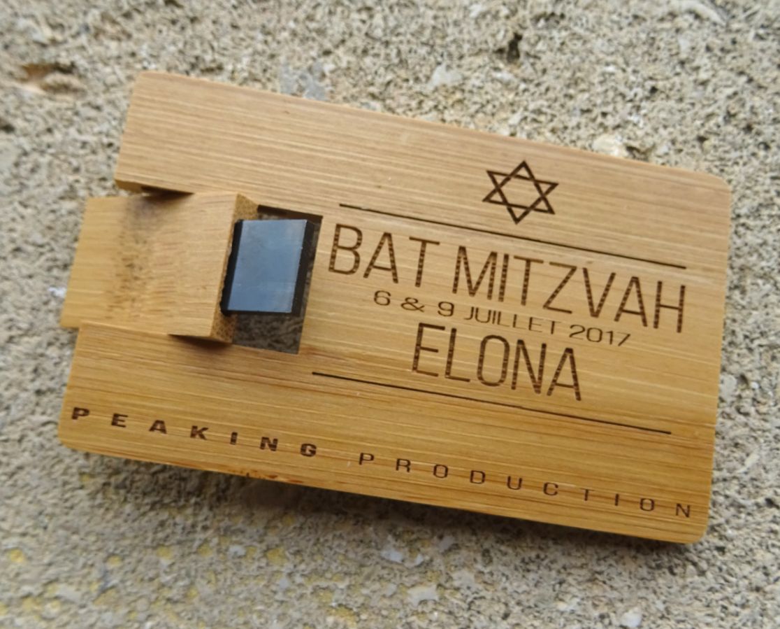 32 GB USB-sleutel Kaart van gecarboniseerd bamboehout, te personaliseren door gravure