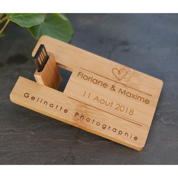 32 GB USB-sleutel Bamboe houten kaart te personaliseren door gravure