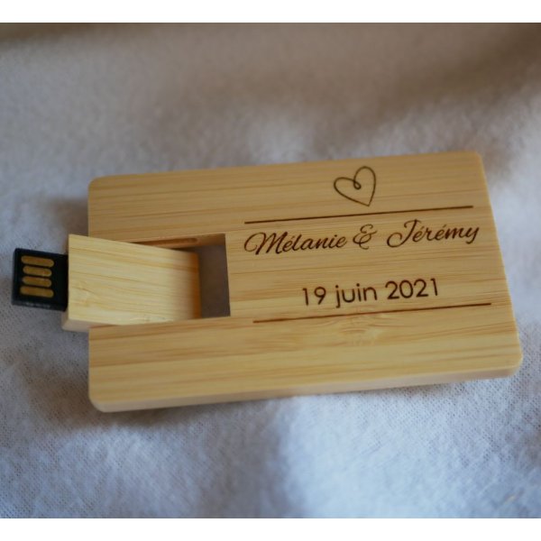 32 GB USB-sleutel Bamboe houten kaart te personaliseren door gravure