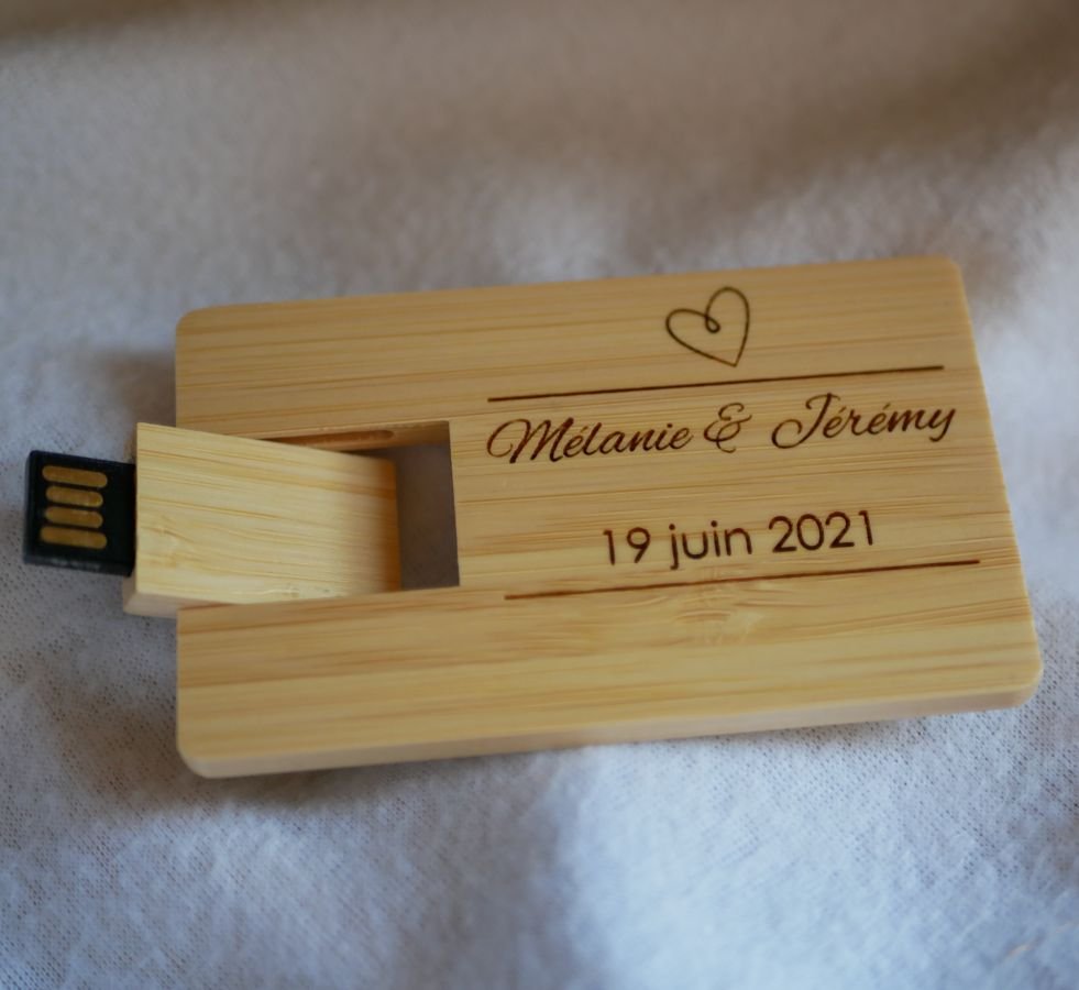 32 GB USB-sleutel Bamboe houten kaart te personaliseren door gravure