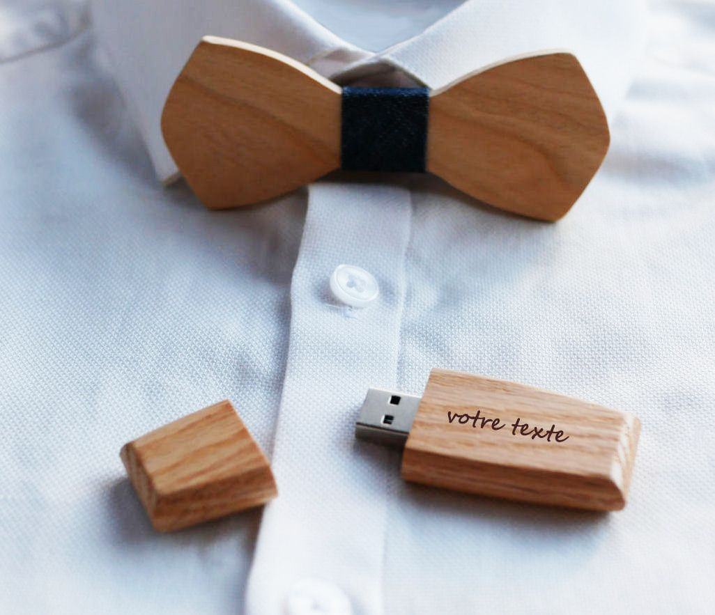 Houten USB-sleutel te personaliseren door gravure