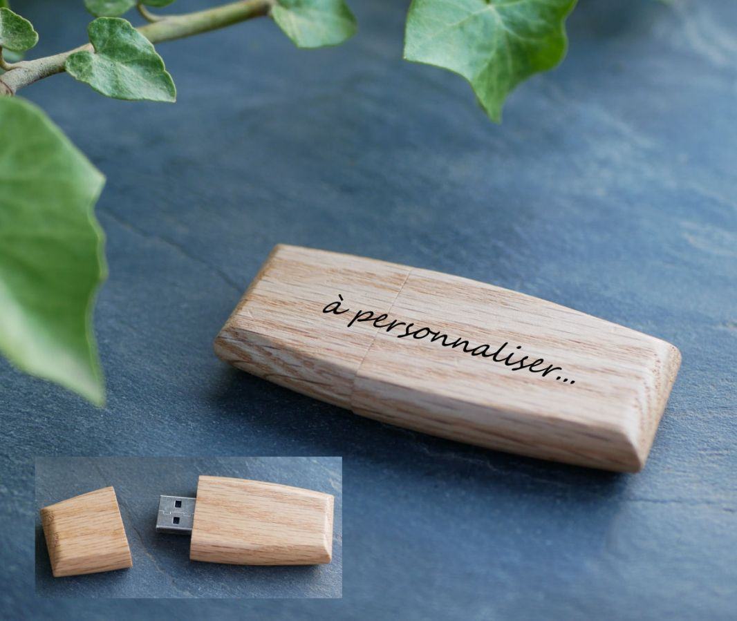 Houten USB-sleutel te personaliseren door gravure