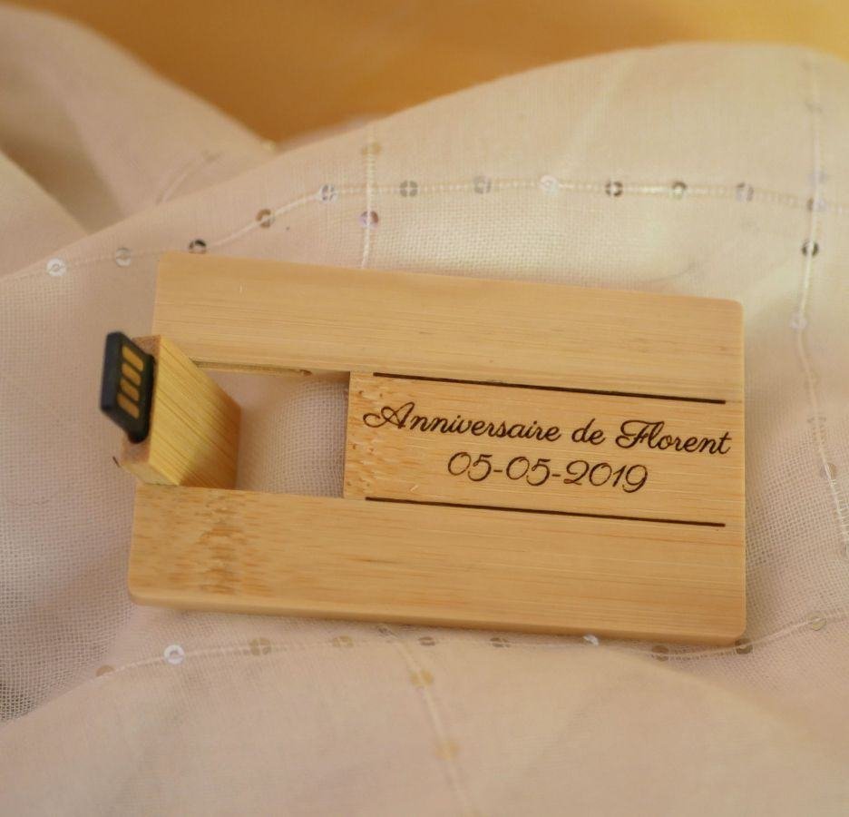 32 GB USB-sleutel Bamboe houten kaart te personaliseren door gravure