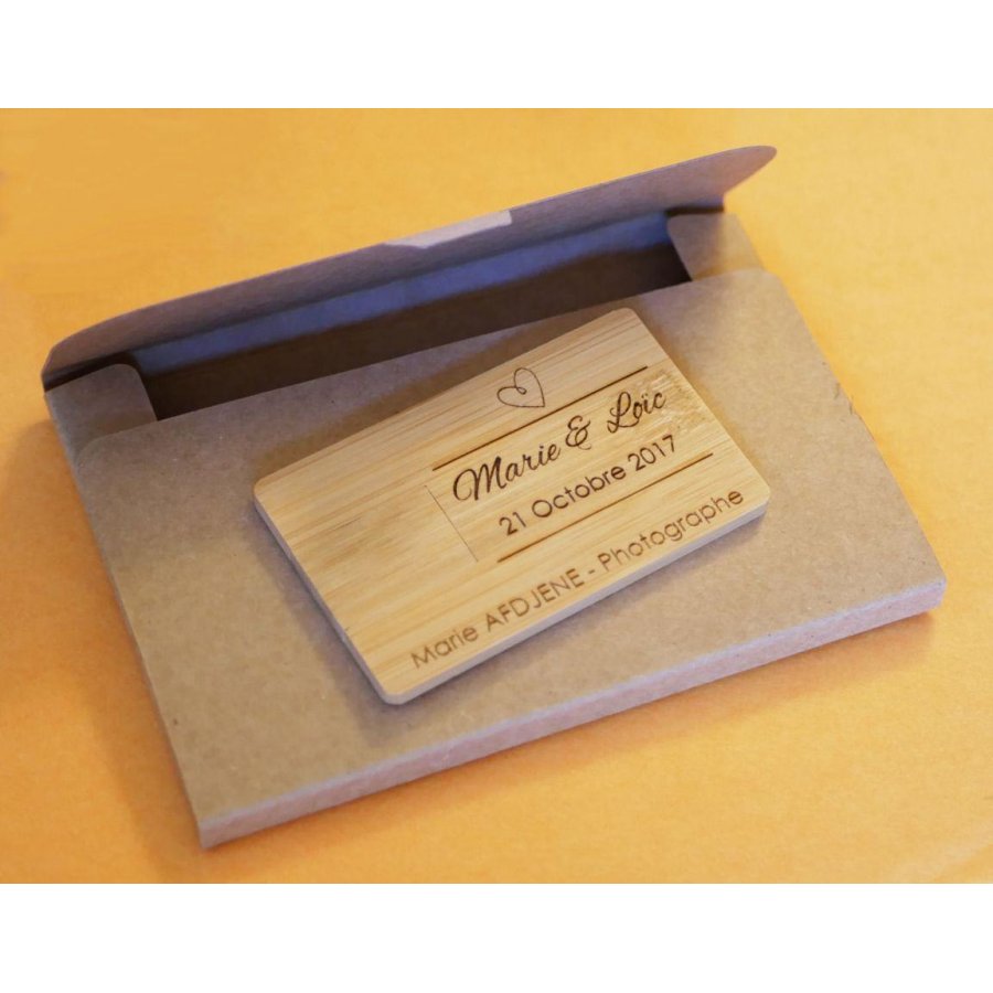 32 GB USB-sleutel Bamboe houten kaart te personaliseren door gravure