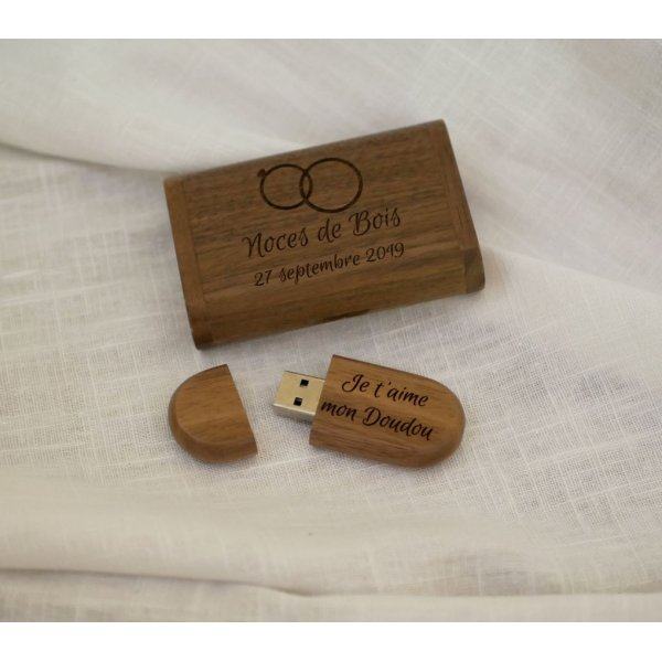 Walnoot hout 3.0 USB flash drive en case, 32 GB, aanpasbaar