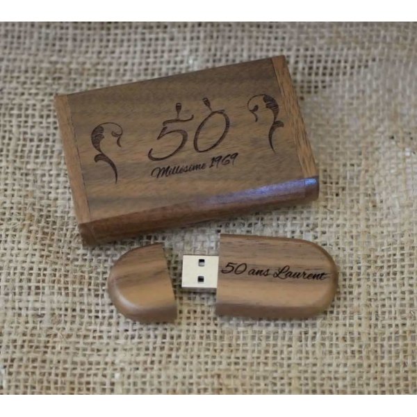 Walnoot hout 3.0 USB flash drive en case, 32 GB, aanpasbaar
