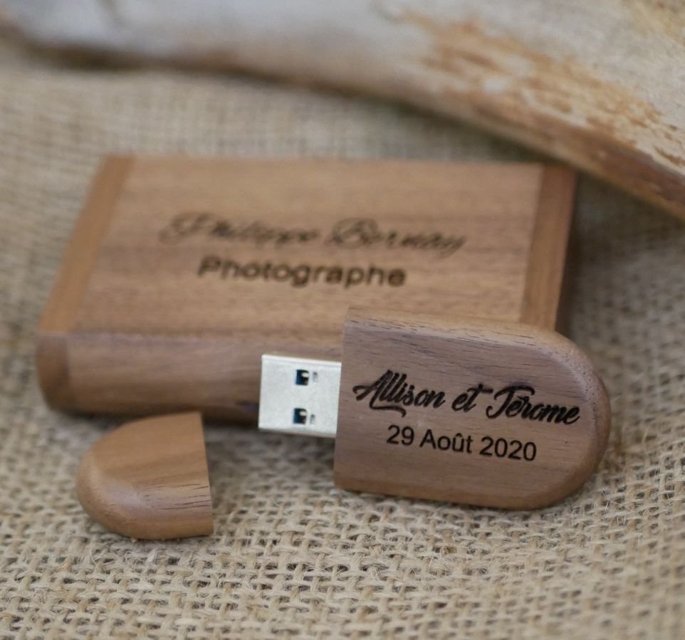 Walnoot hout 3.0 USB flash drive en case, 32 GB, aanpasbaar