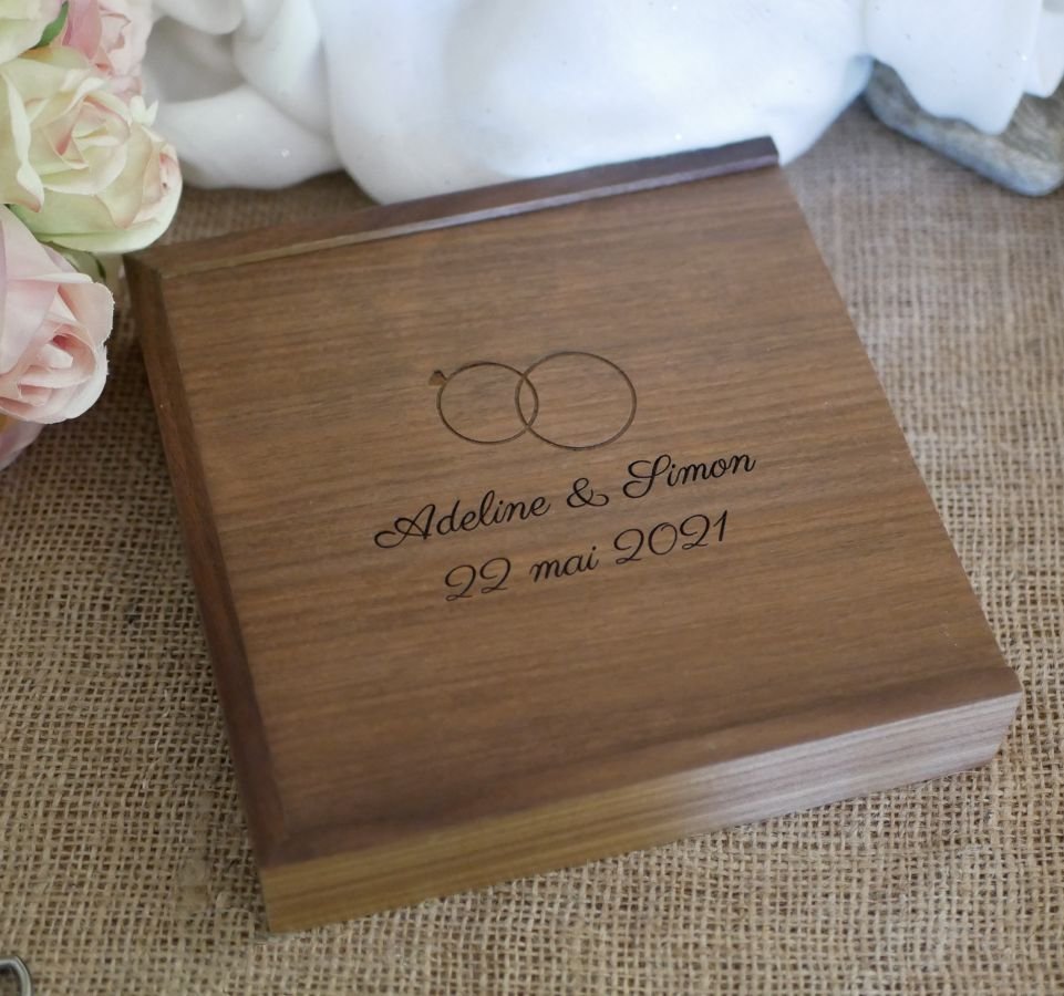 Walnoot hout 3.0 USB flash drive en fotohoesje, 32 GB, aanpasbaar