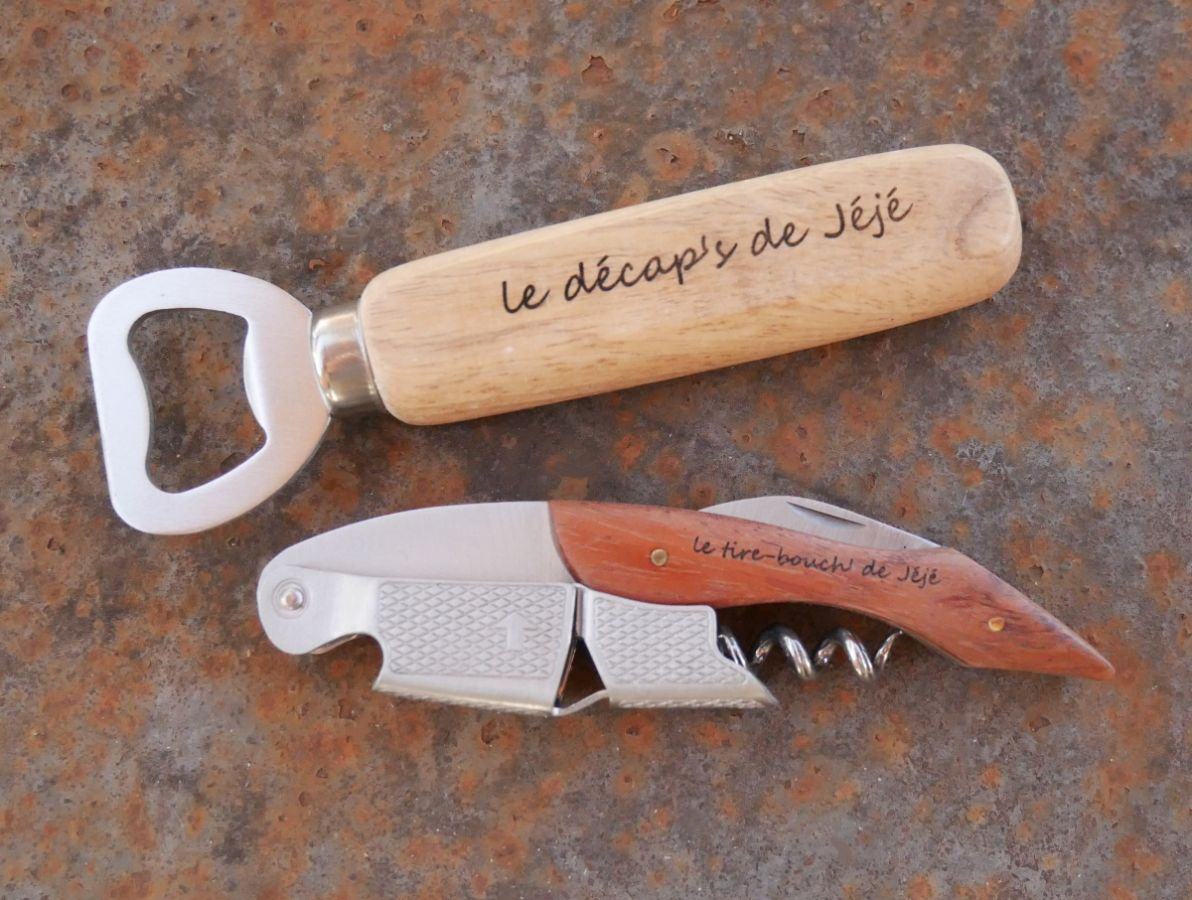 Gegraveerde houten flesopener om te personaliseren, huwelijkscadeau 