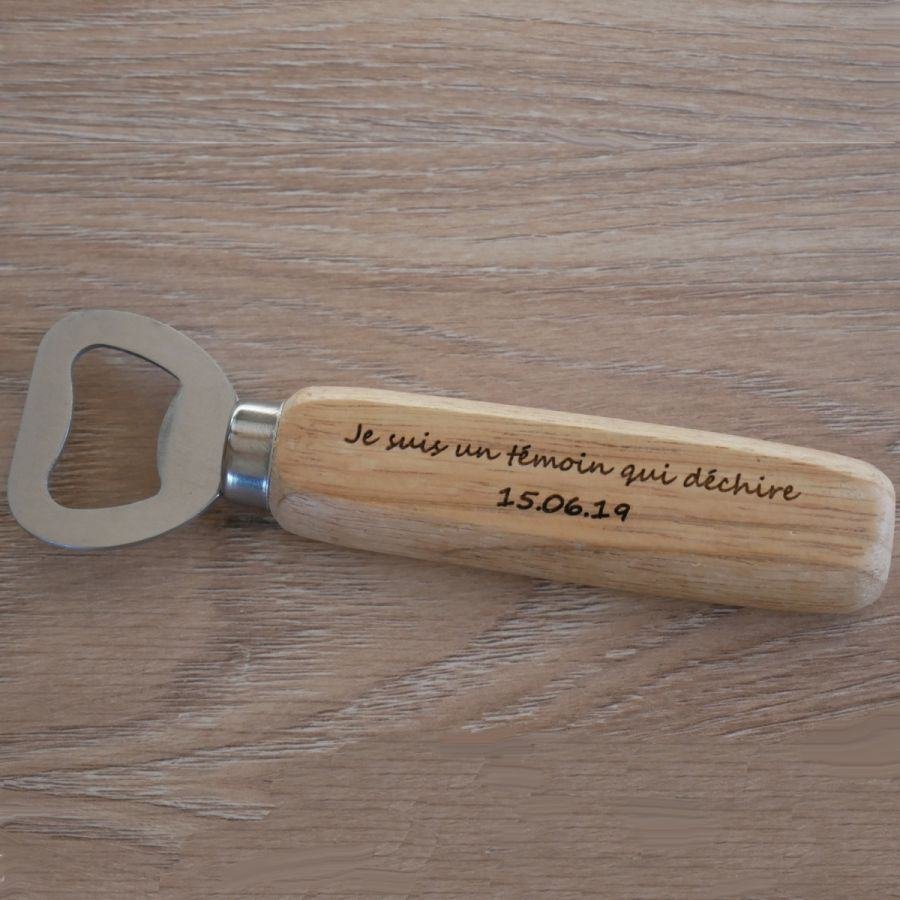 Gegraveerde houten flesopener om te personaliseren, huwelijkscadeau 
