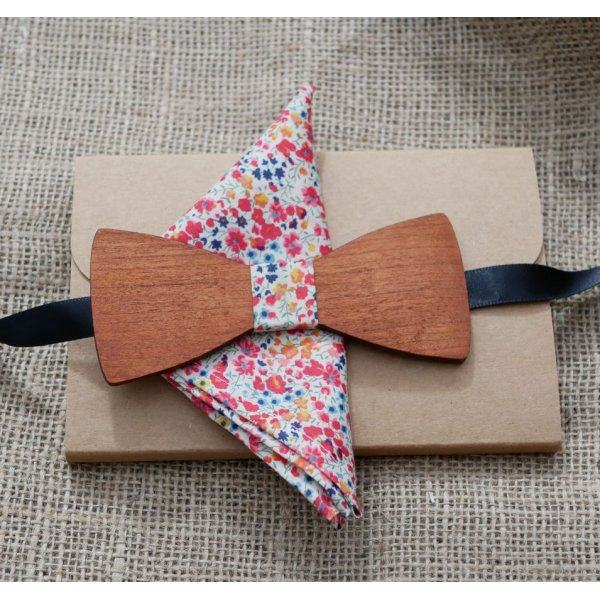 Houten strikset Etui Vlinderbroche Liberty