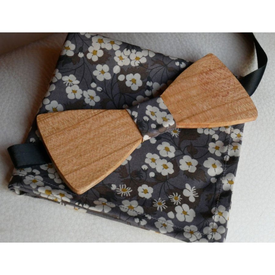 Houten Strik Set Grijs Liberty Clutch L8 Cadeau voor Mannen