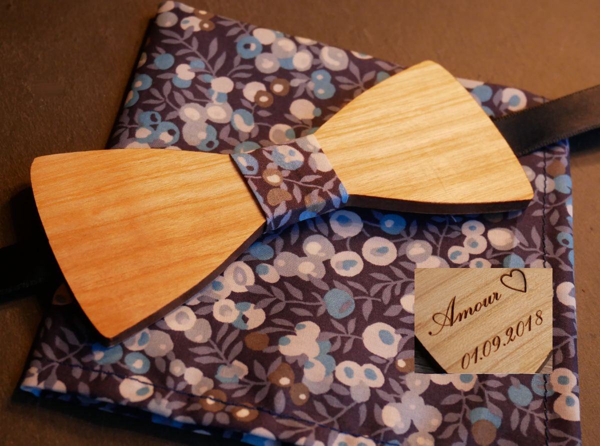 Houten strikset Liberty etui L13 blauwtinten