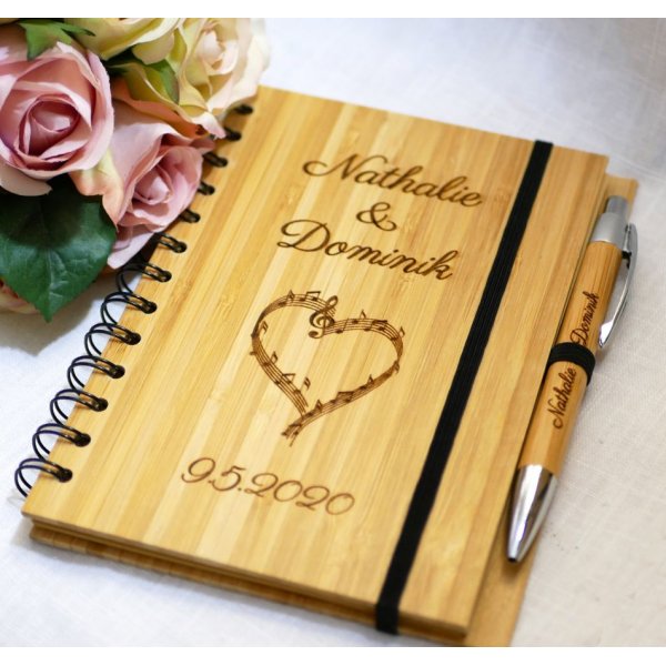 Houten gastenboek voor bruiloft of ceremonie om te personaliseren