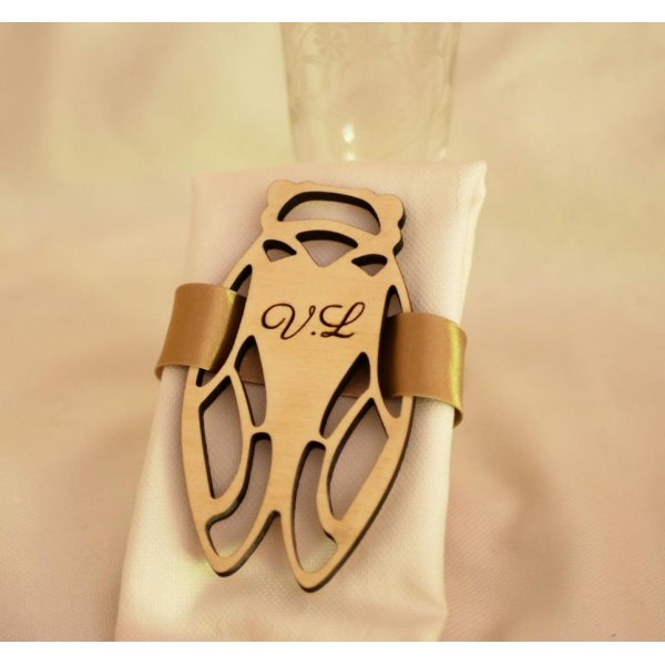 5 Cicade houten plaatskaartjes om te personaliseren met je naam