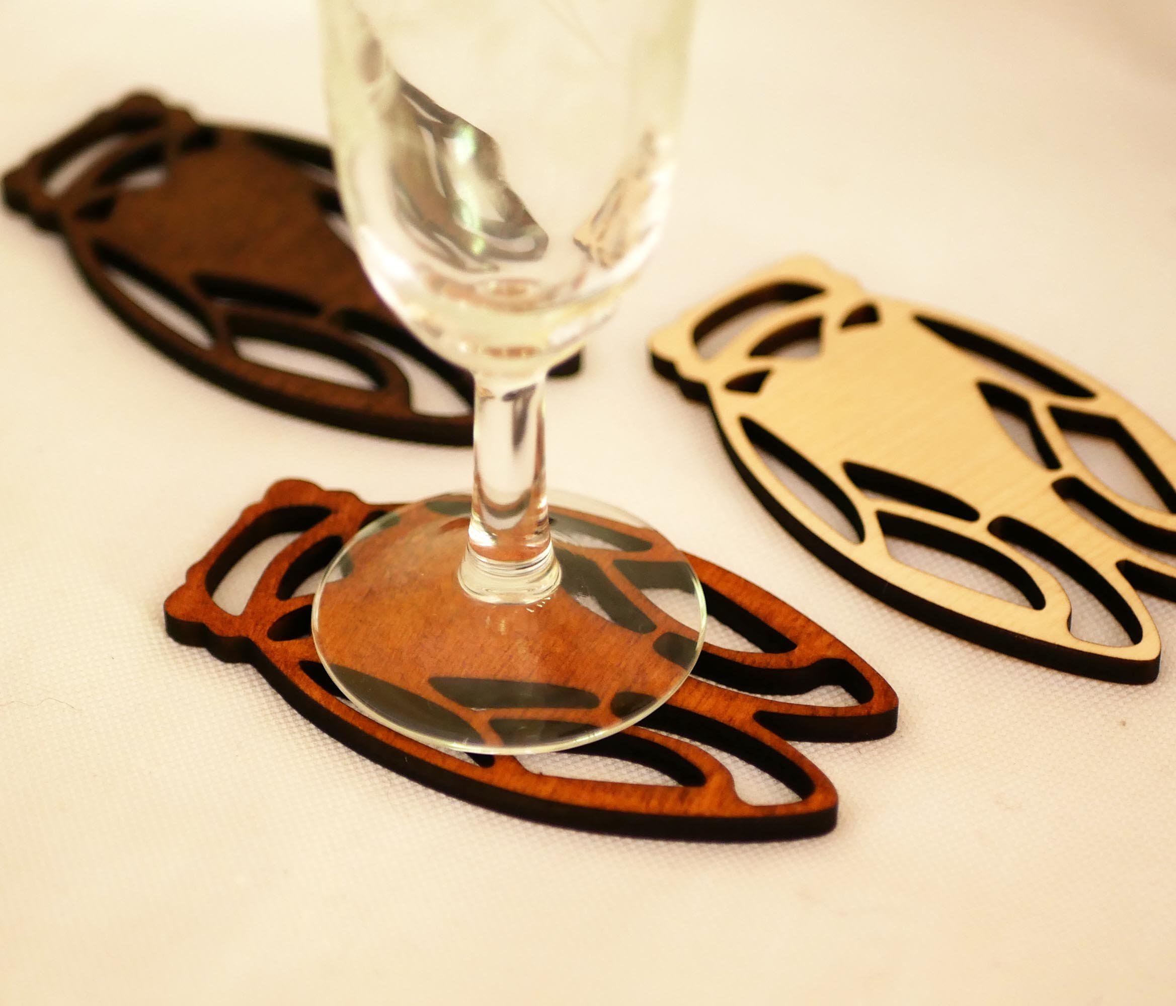 5 Cicade houten plaatskaartjes om te personaliseren met je naam