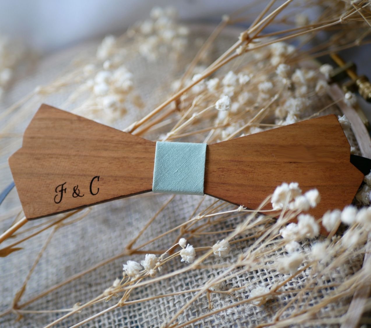 Originele houten strik om te personaliseren