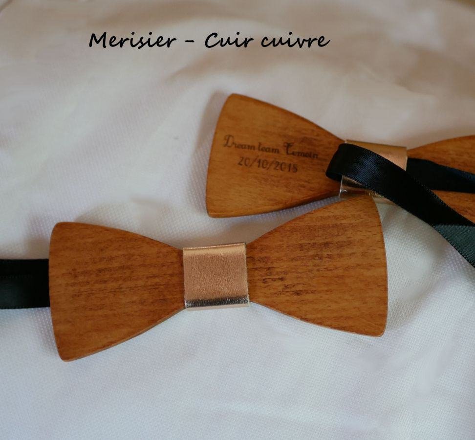 Houten strikje Beukenhout metallic lederen lint te personaliseren door gravure