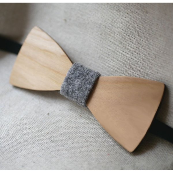 Hout en wol strikje om te personaliseren made in France