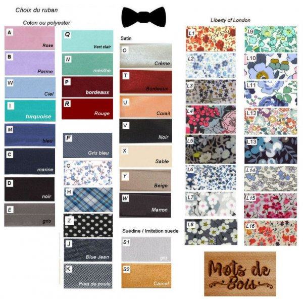 Walnoothouten strik om te personaliseren gemaakt in Frankrijk