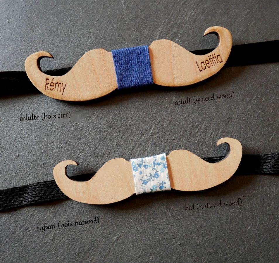 Houten vlinderdasje voor kinderen Snorren om te personaliseren