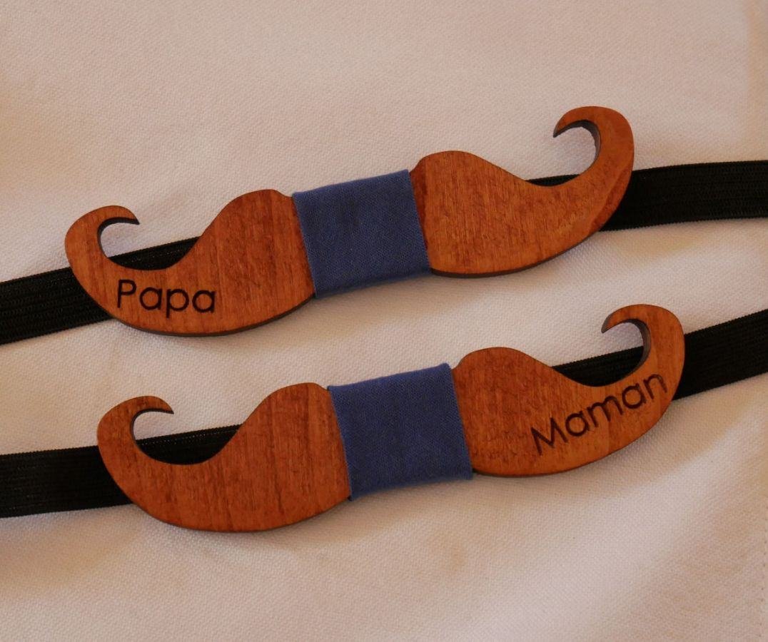 Houten vlinderdasje voor kinderen Snorren om te personaliseren