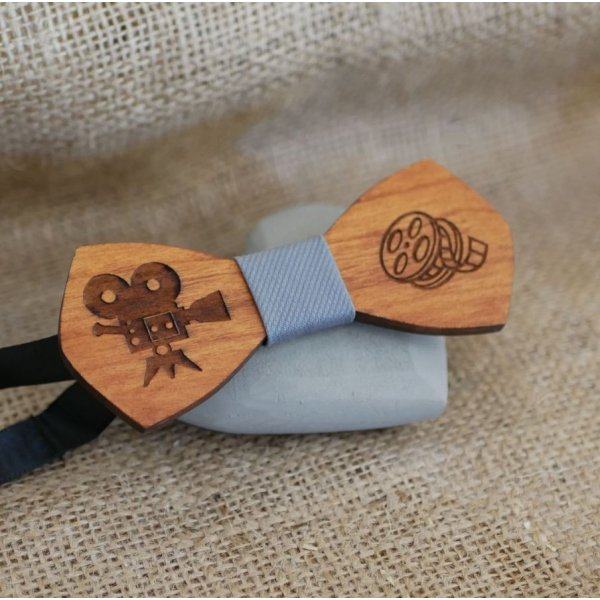 Frans houten strikje voor mannen "le rabl&eacute;" klein formaat en aanpasbaar