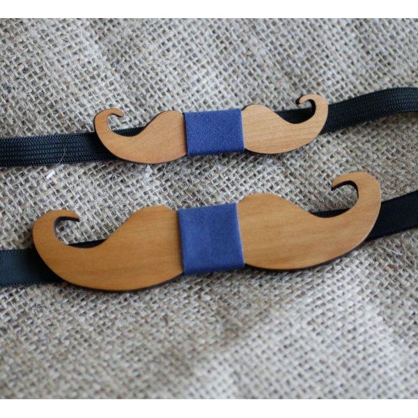 Mini Moustaches houten strikje om te personaliseren made in France
