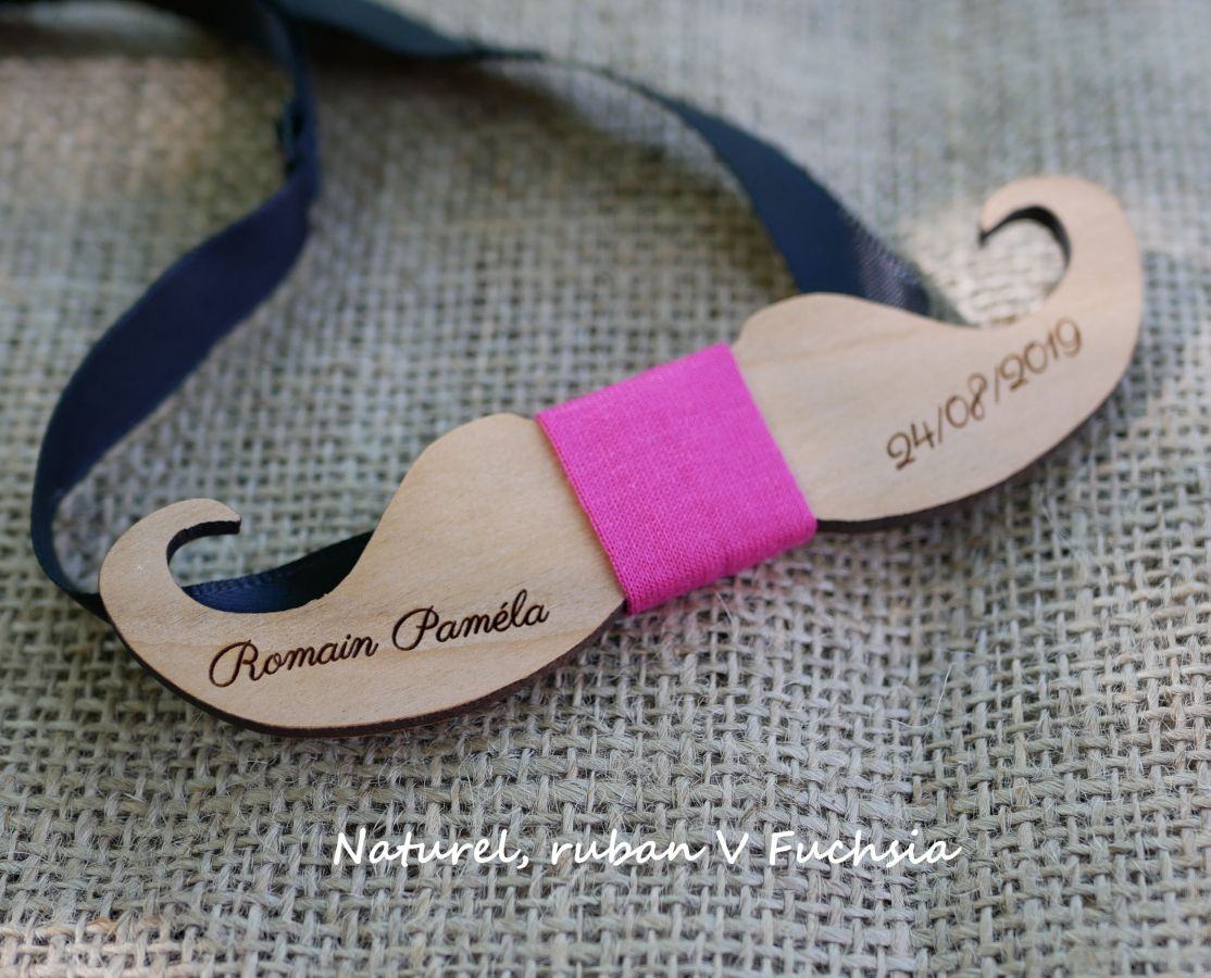 Kersenhout Moustache strik om te personaliseren made in France