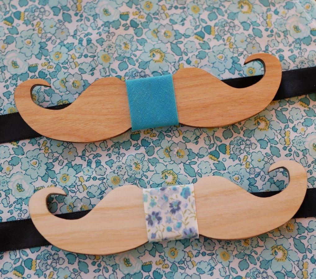 Kersenhout Moustache strik om te personaliseren made in France