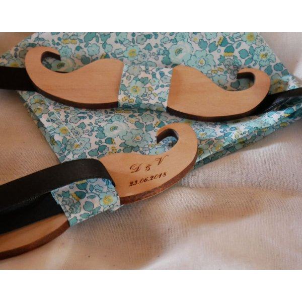 Kersenhout Moustache strik om te personaliseren made in France